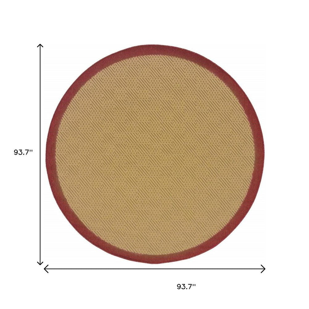 8' X 13' Beige Indoor Outdoor Area Rug