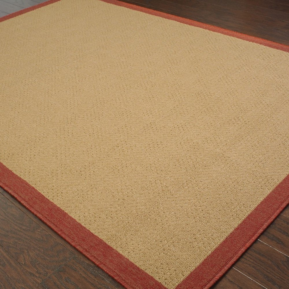 8' X 13' Beige Indoor Outdoor Area Rug