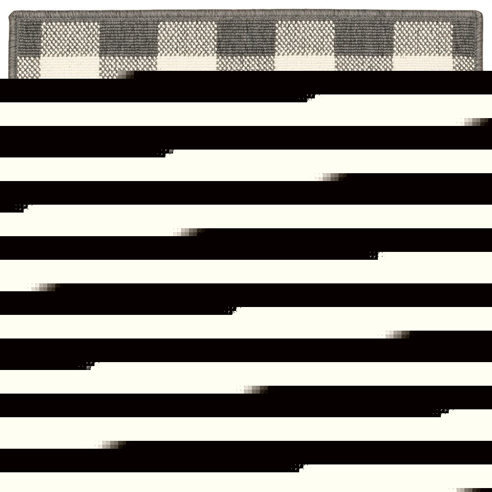 8' Gray And Ivory Indoor Outdoor Runner Rug