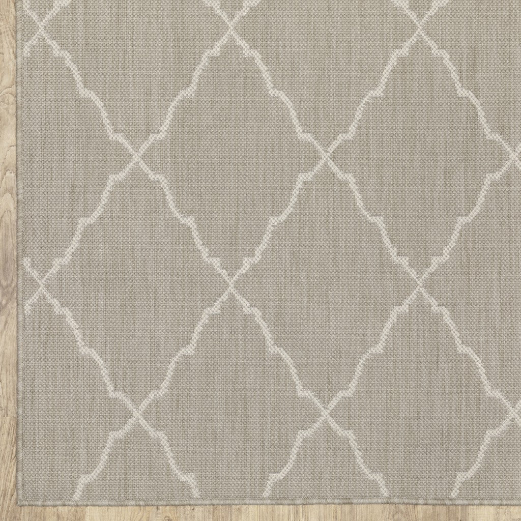 3' X 5' Gray And Ivory Indoor Outdoor Area Rug