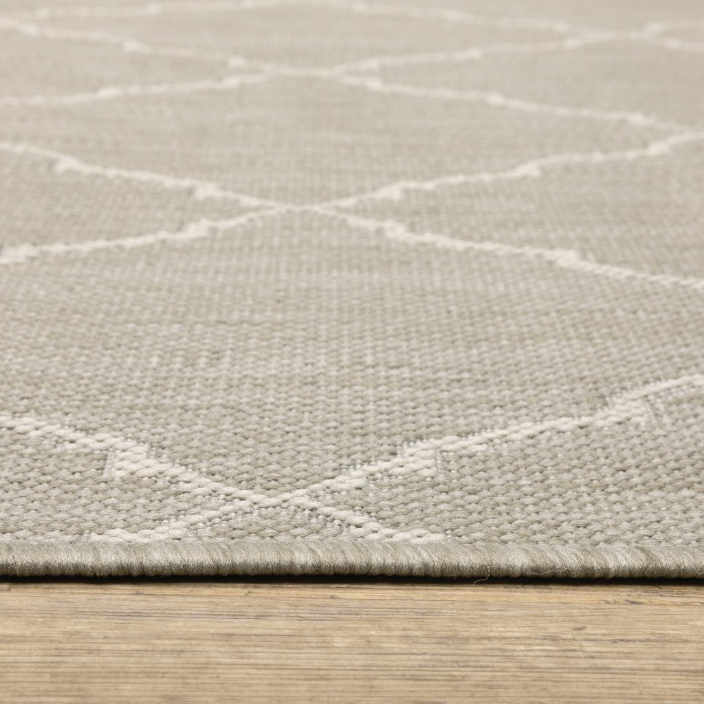 3' X 5' Gray And Ivory Indoor Outdoor Area Rug