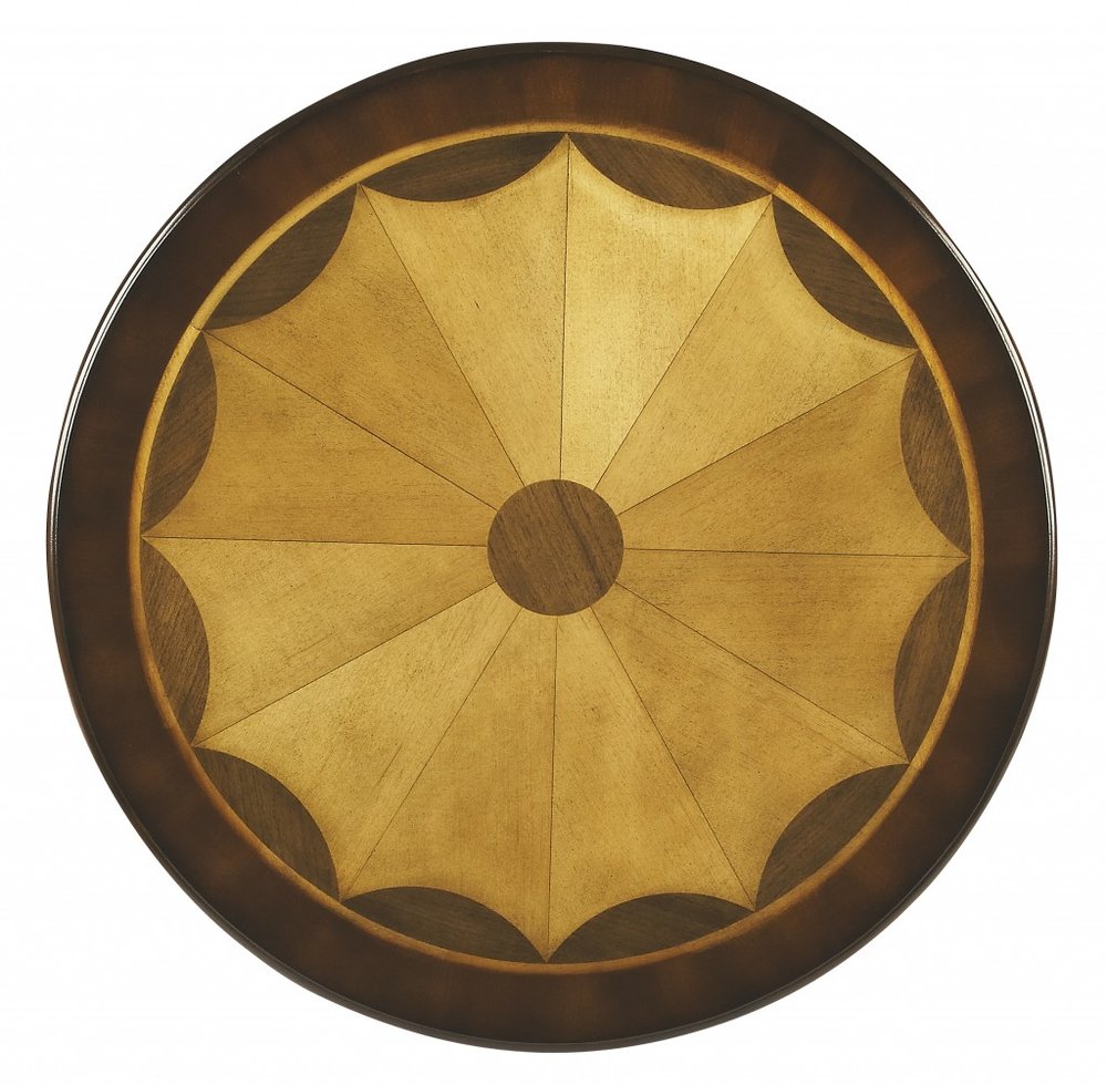 30" Brown Wood Round Coffee Table