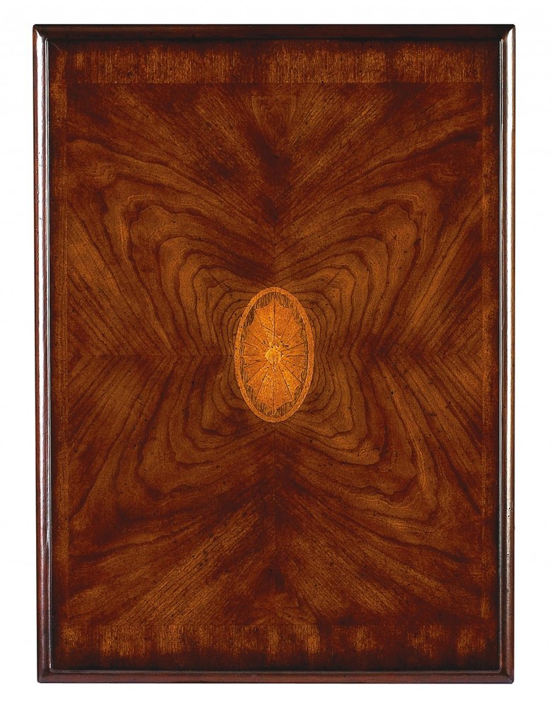 19" Brown and Dark Brown Wood Oval Coffee Table With Drawer