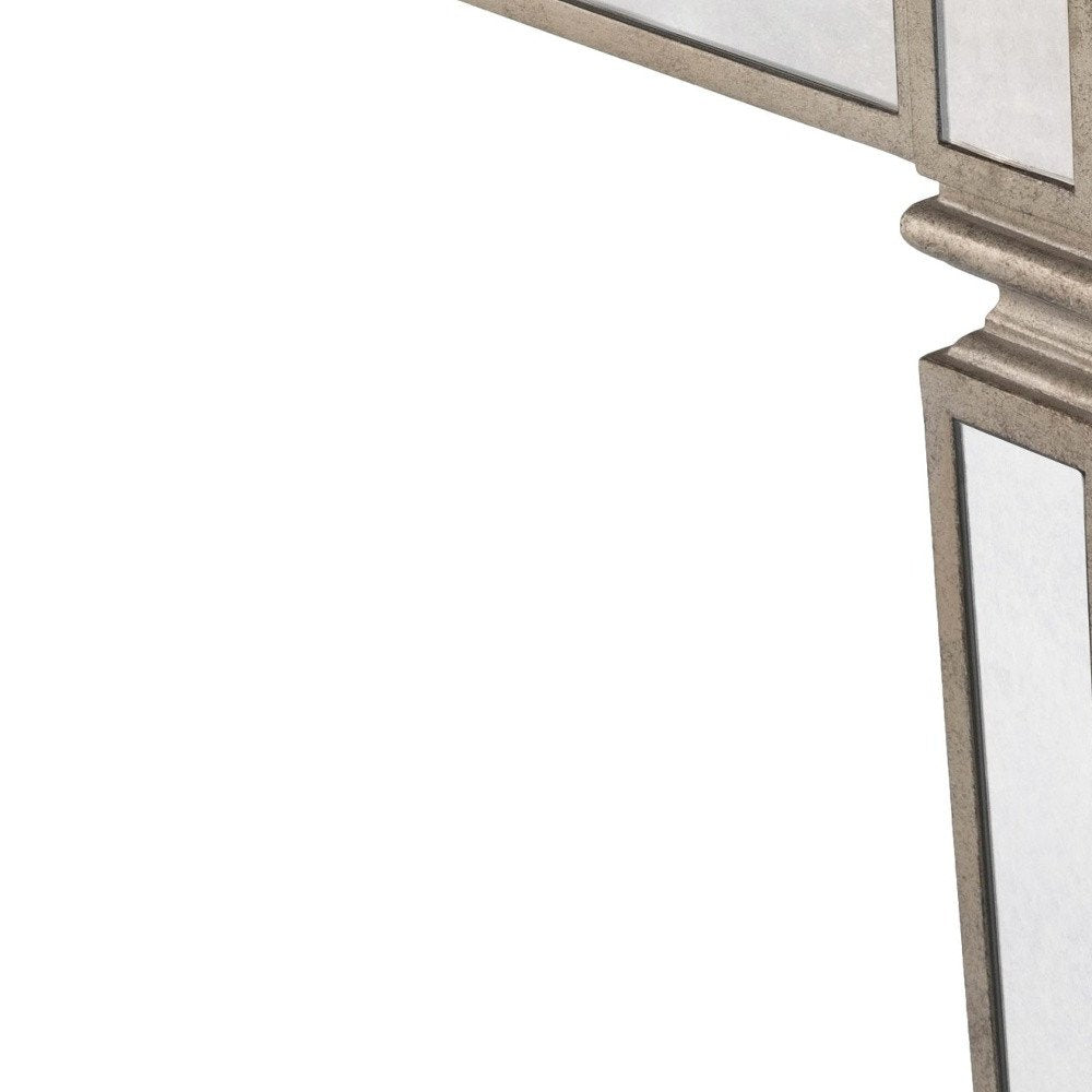 36" Brown and Silver Wood Coffee Table