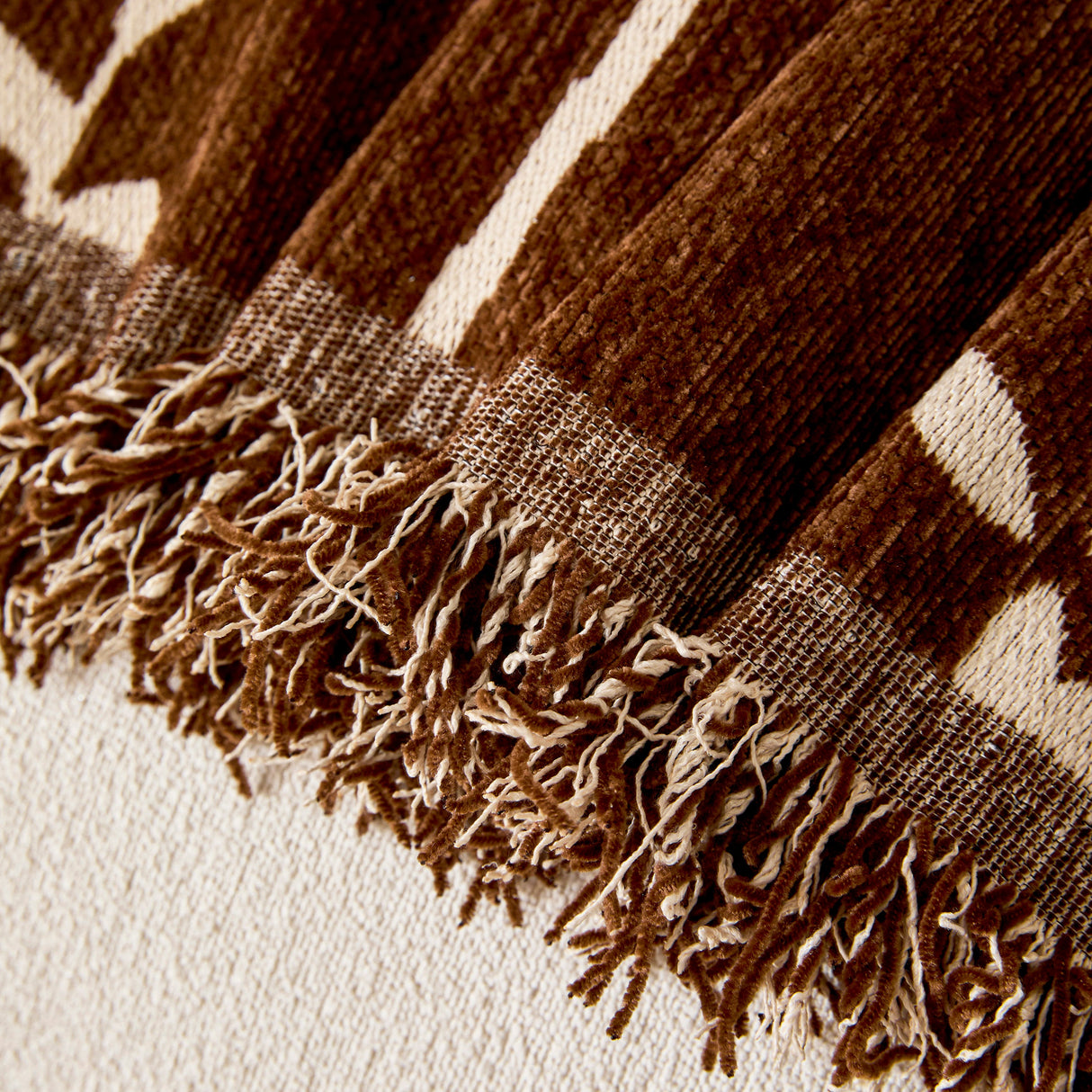 Chenille Jacquard Sofa Throw Cover with Tassel Soft Thick Couch Protector Blanket