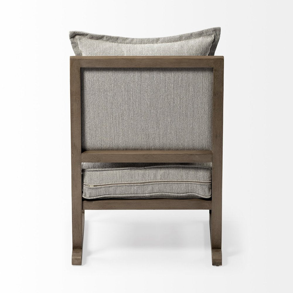 32" Ash Gray and Brown Fabric Arm Chair