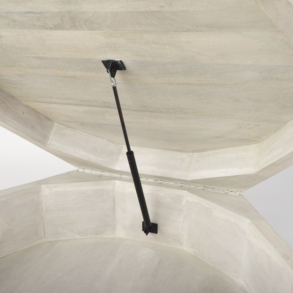 48" Natural Solid Wood Hexagon Lift Top Solid Coffee Table