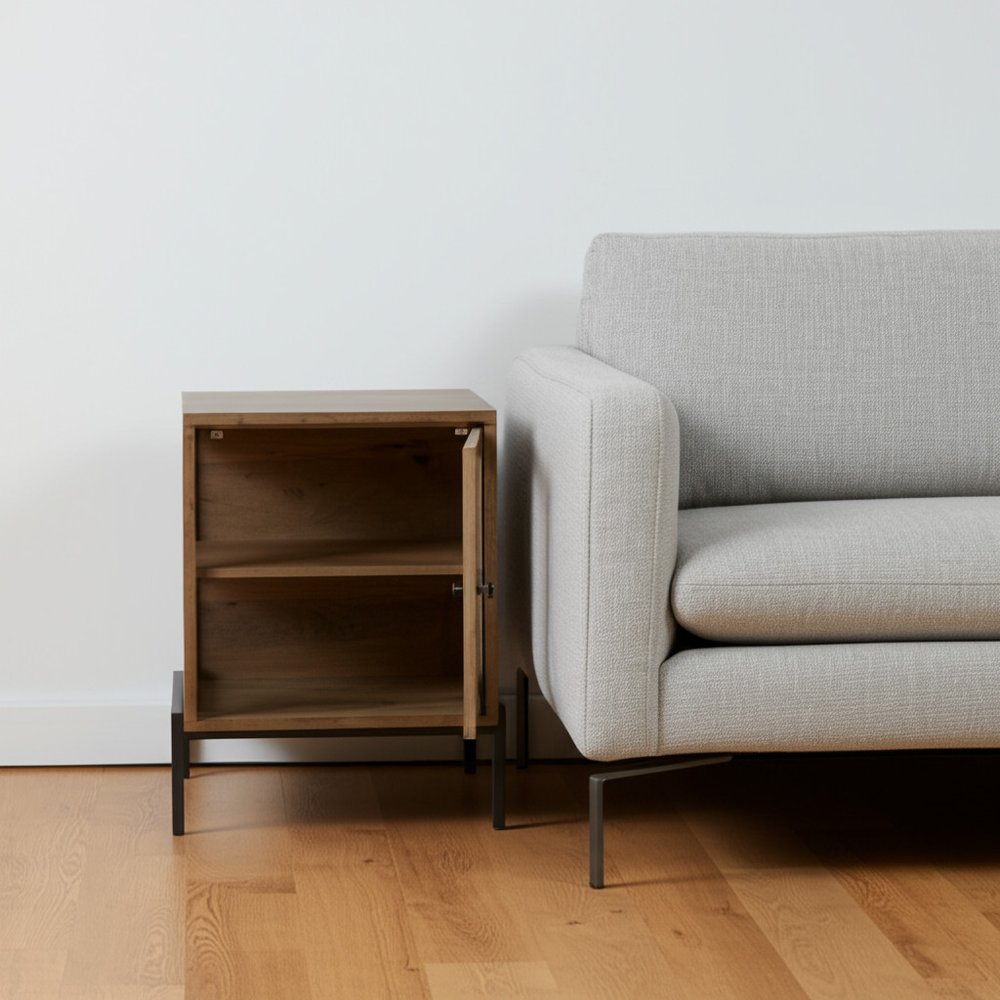 26" Brown Solid Wood Square End Table