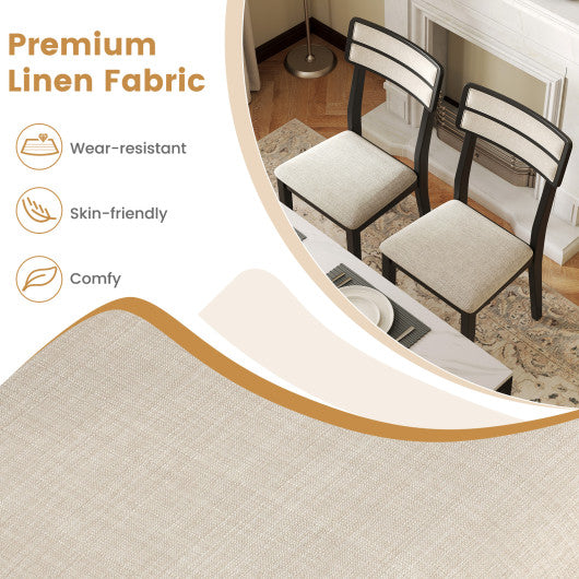 Modern Dining Chairs Set of 2 with Tilt Backrest for Dining Room-Black