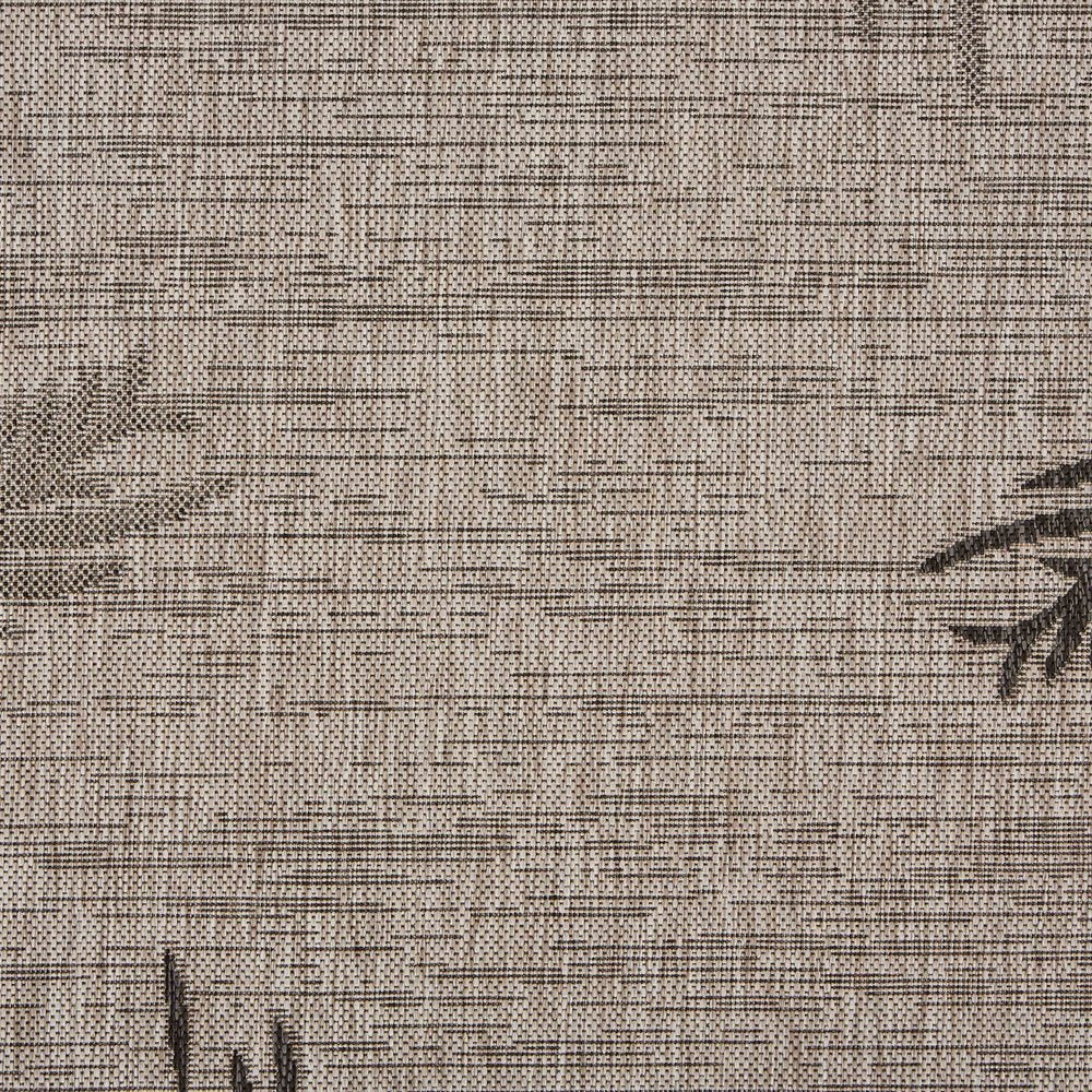 5' X 7' Beige And Red Palm Leaf Indoor Outdoor Area Rug