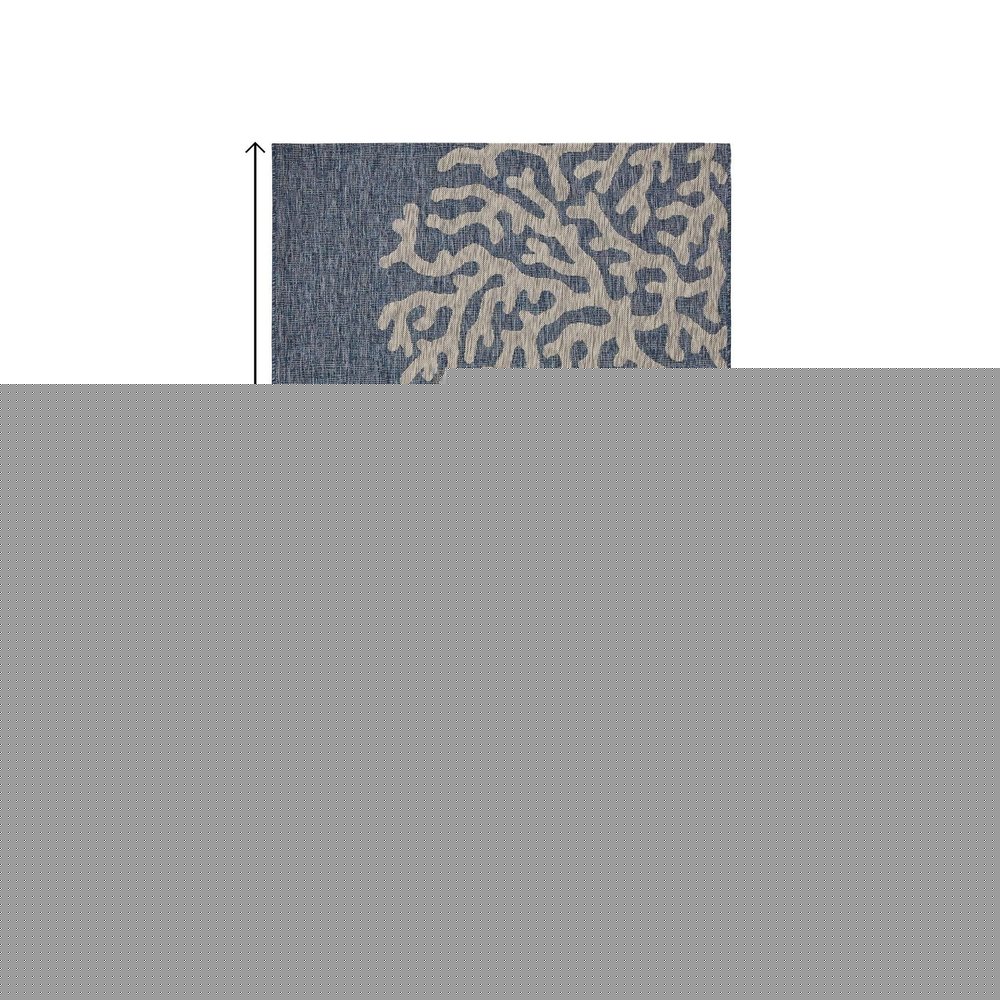 5' X 7' Blue And Gray Indoor Outdoor Area Rug