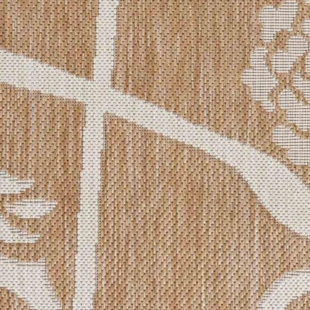 5' X 7' Beige Flamingo Indoor Outdoor Area Rug