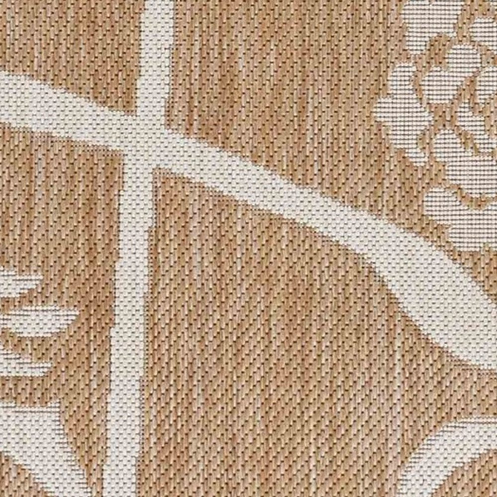 5' X 7' Beige Flamingo Indoor Outdoor Area Rug