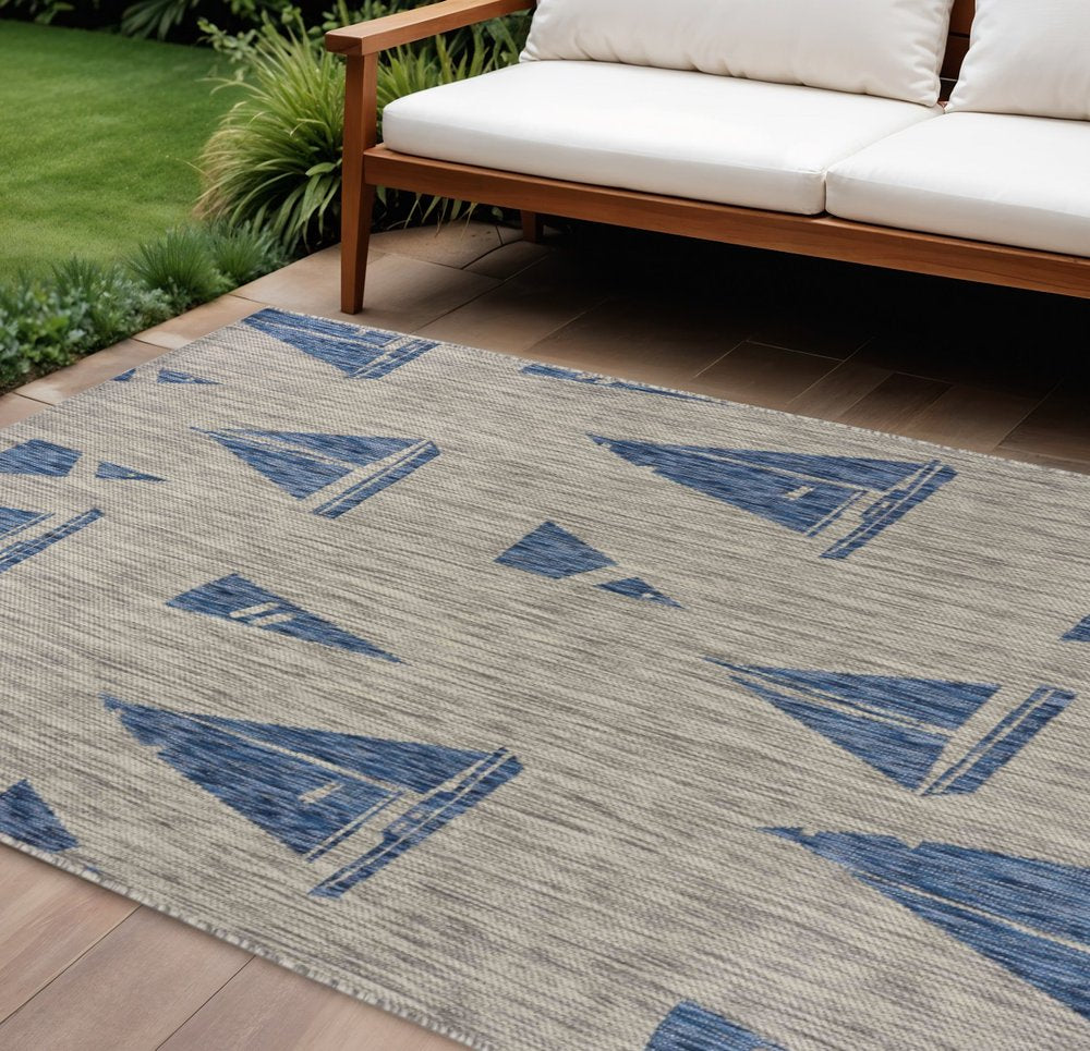 8' X 10' Gray Indoor Outdoor Area Rug