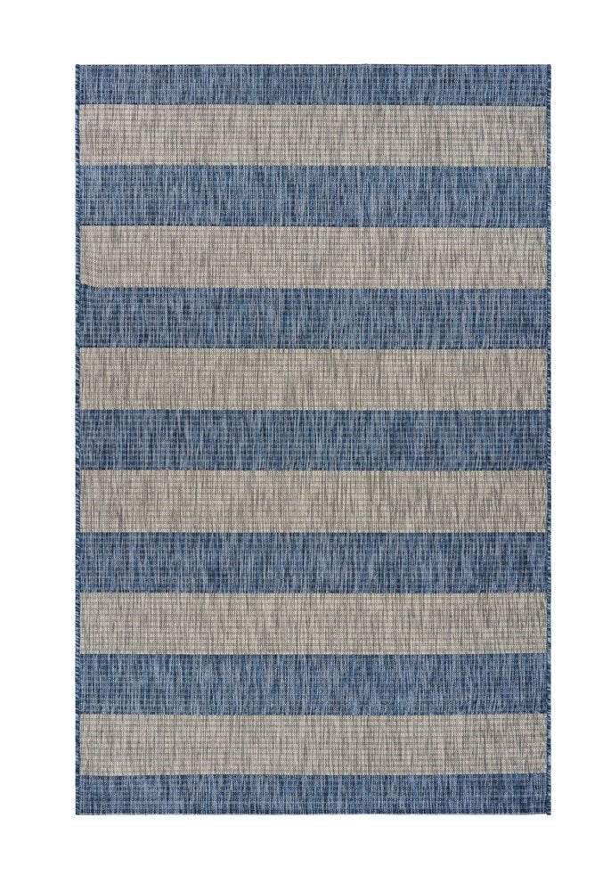 2' X 3' Blue And Gray Indoor Outdoor Area Rug