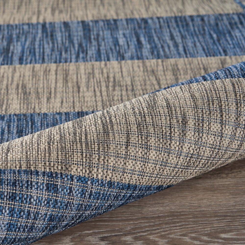 2' X 3' Blue And Gray Indoor Outdoor Area Rug
