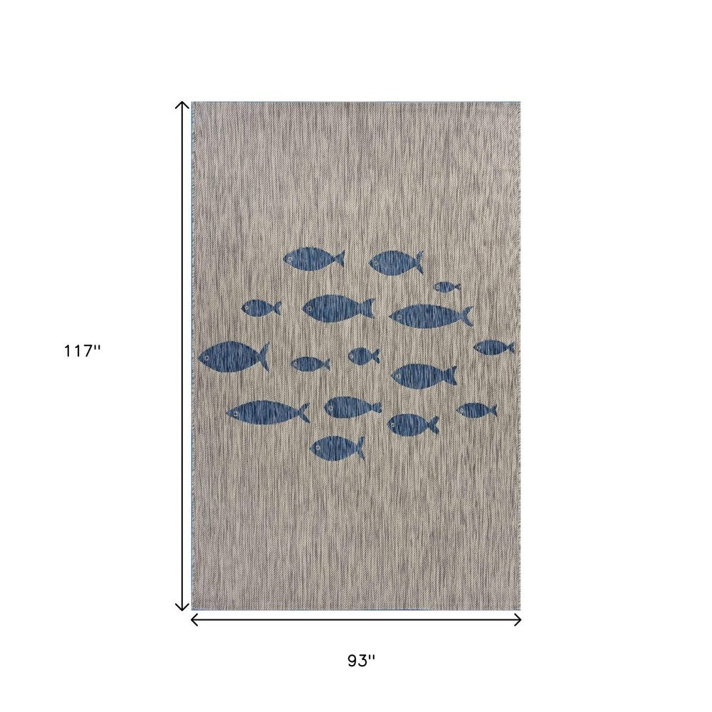 8' X 10' Gray Indoor Outdoor Area Rug