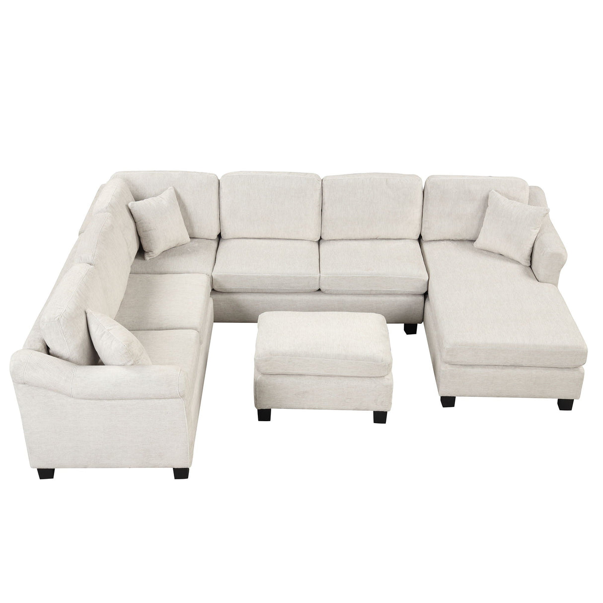 4 Pieces Sectional Sofa With Ottoman With Right Side Chaise by Couch.com