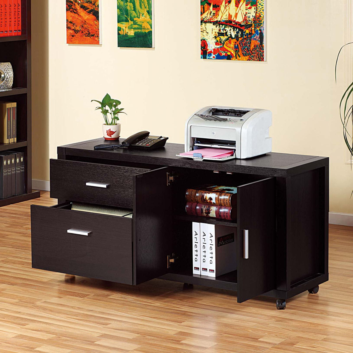 Home Office Mobile File Credenza With 2 Drawers, 2 Door Cabinet by Couch.com