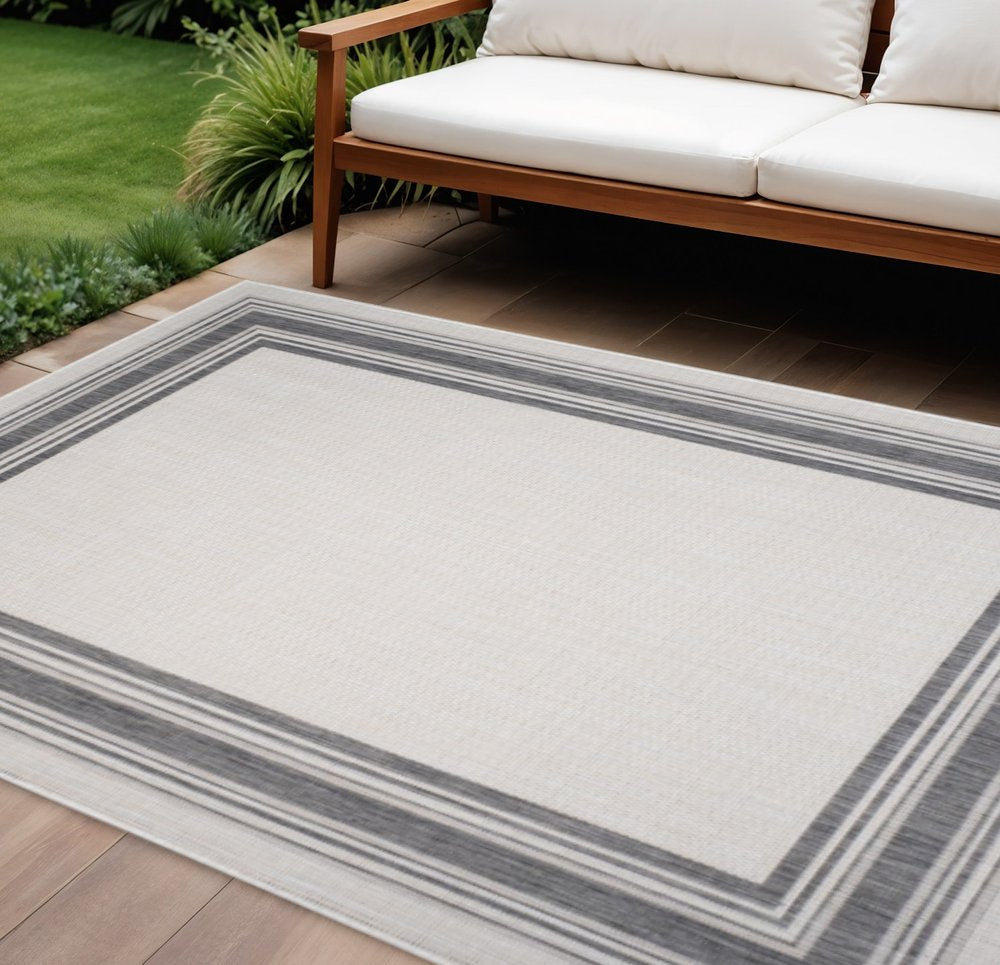 3' X 5' Gray Indoor Outdoor Area Rug