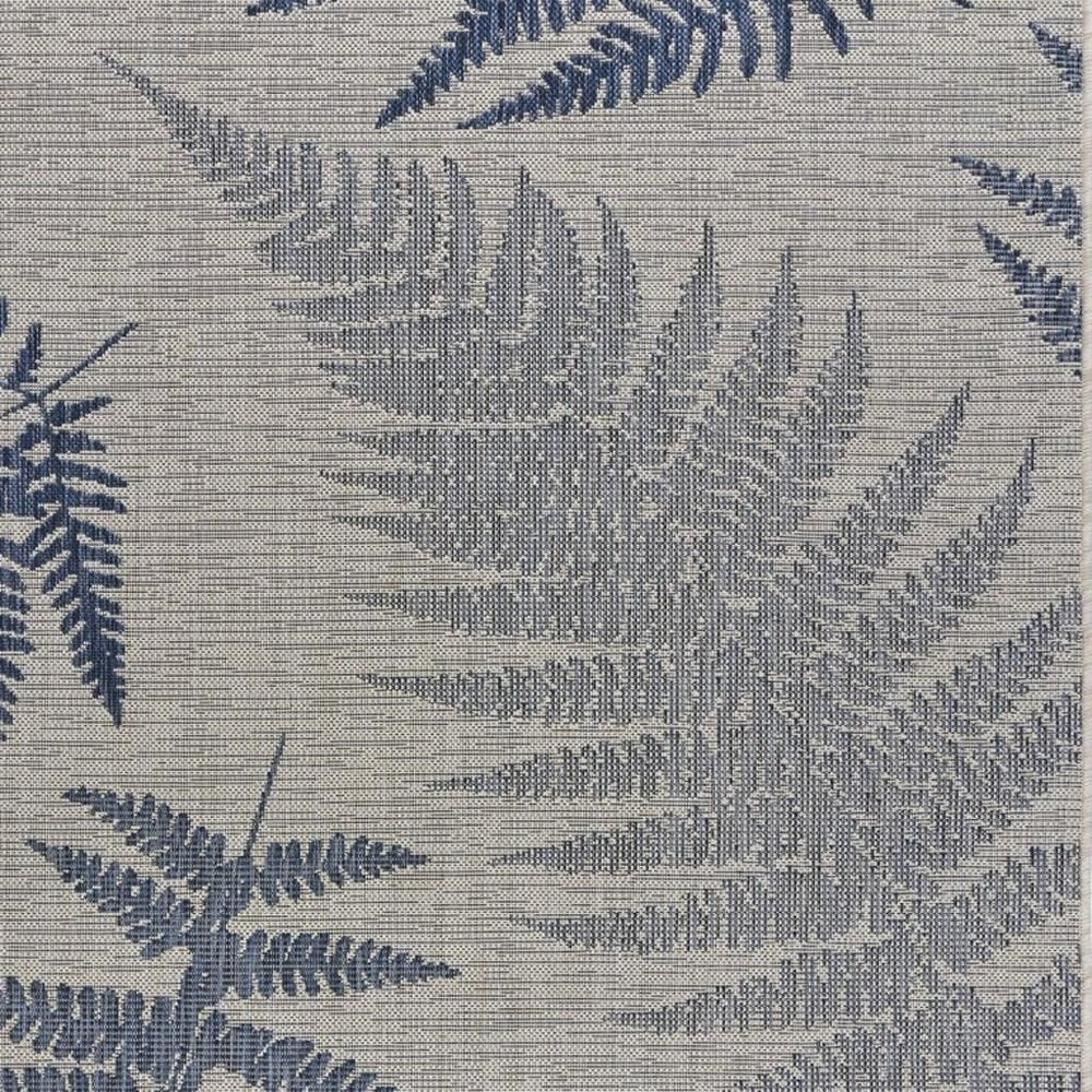 5' X 7' Blue And Gray Indoor Outdoor Area Rug