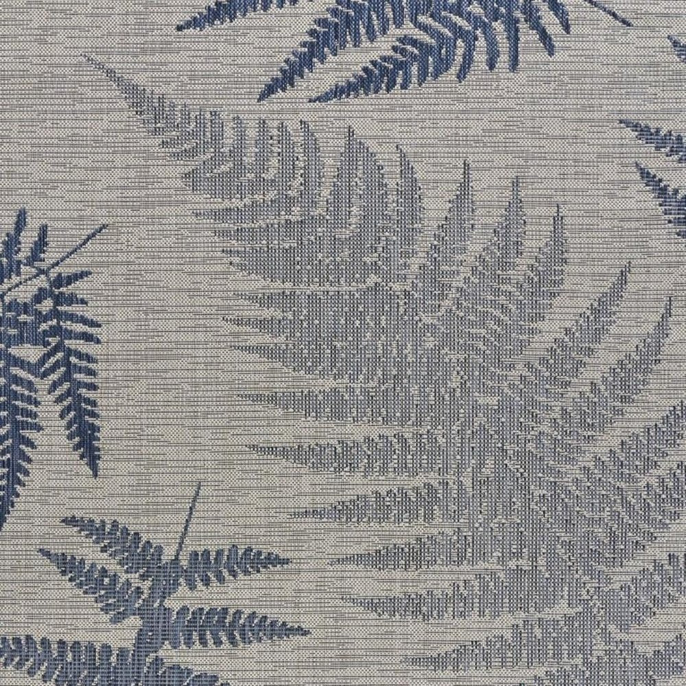5' X 7' Blue And Gray Indoor Outdoor Area Rug