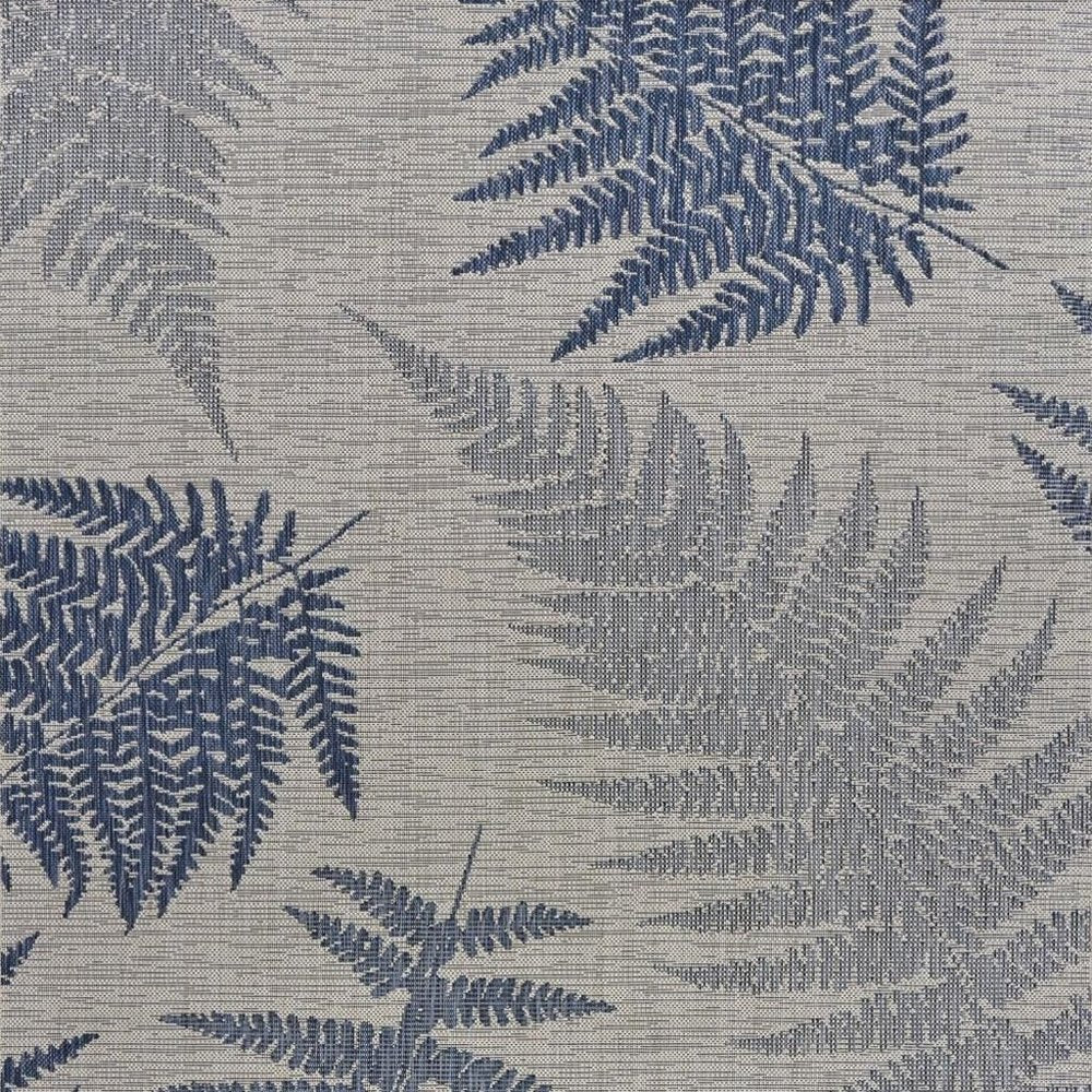 5' X 7' Blue And Gray Indoor Outdoor Area Rug