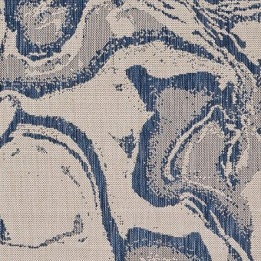 8' X 9' Blue And Gray Indoor Outdoor Area Rug