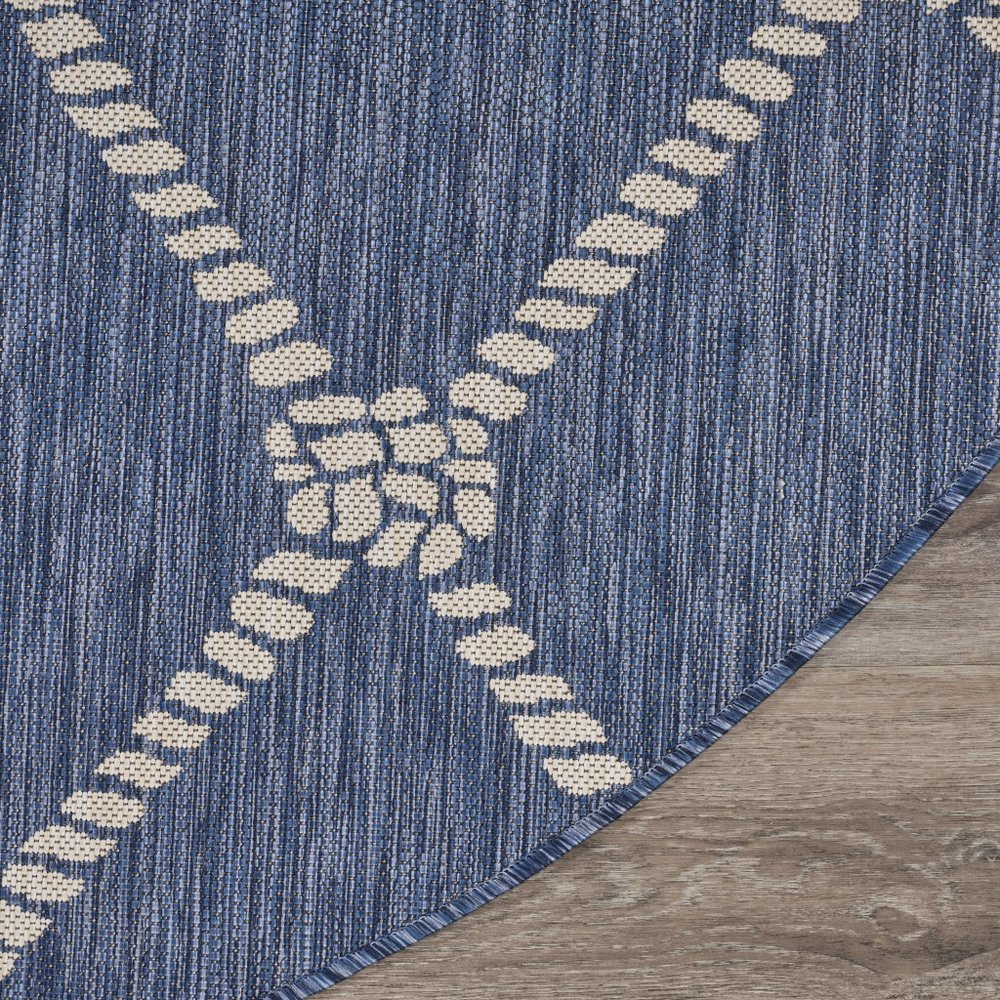 5' X 7' Blue And Gray Indoor Outdoor Area Rug