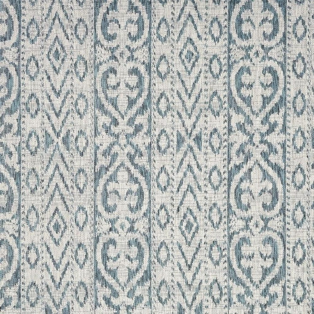 5' X 8' Blue And White Indoor Outdoor Area Rug