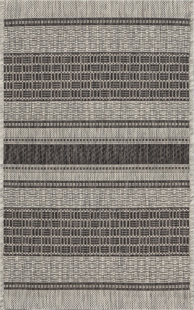 2' X 3' Gray And Black Indoor Outdoor Area Rug