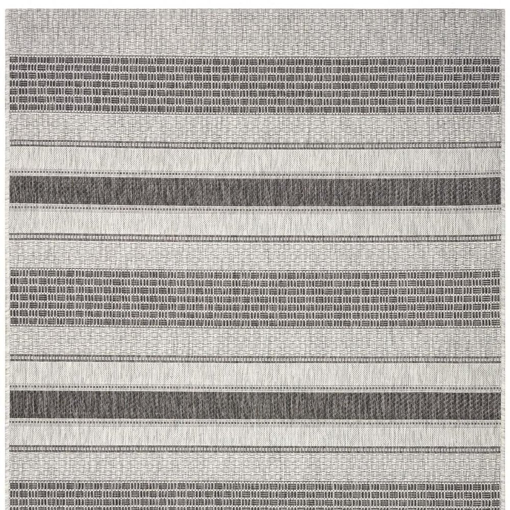 2' X 3' Gray And Black Indoor Outdoor Area Rug