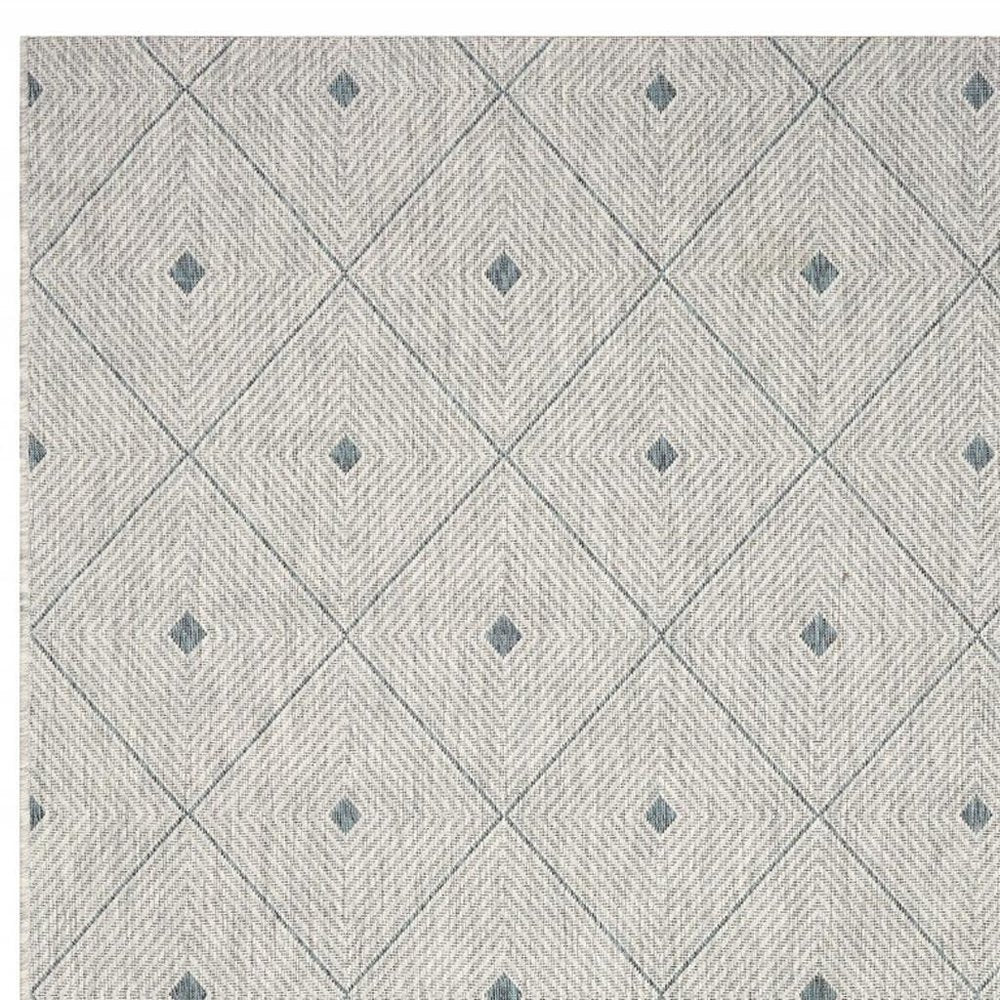 5' X 8' Blue And Gray Indoor Outdoor Area Rug
