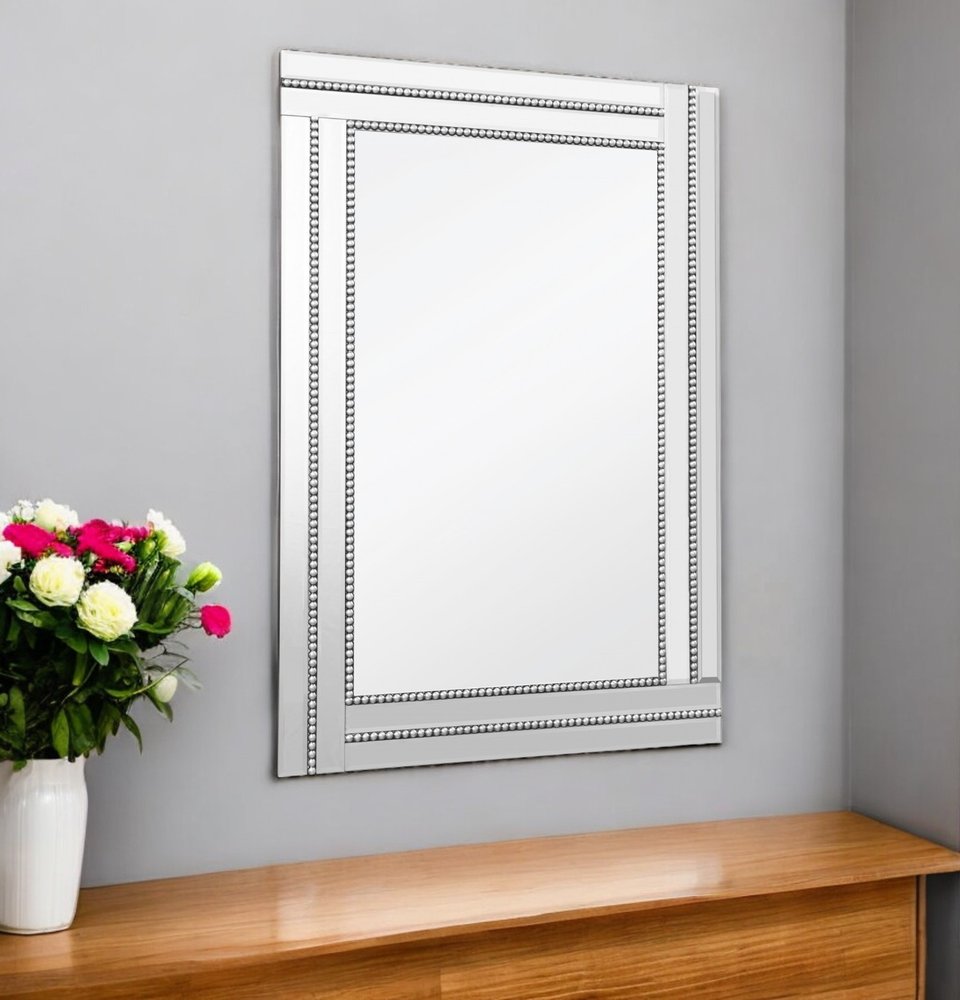 36" Silver Glass Framed Accent Mirror