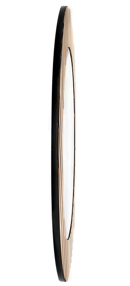 35" Gold Round Glass Framed Accent Mirror