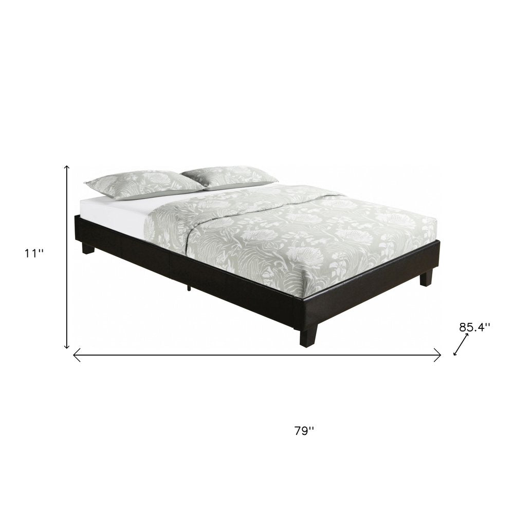 Black Faux Leather Queen Bed Frame