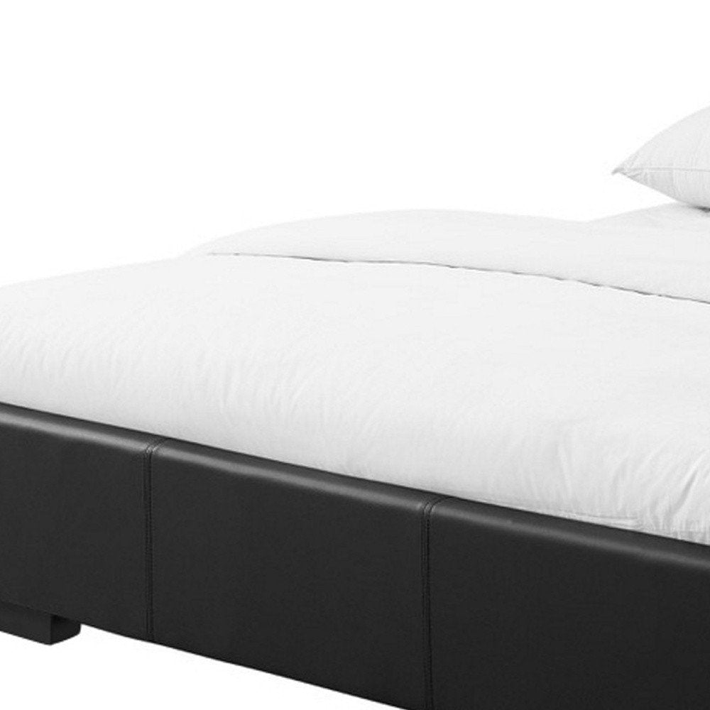 Beige Faux Leather King Bed Frame