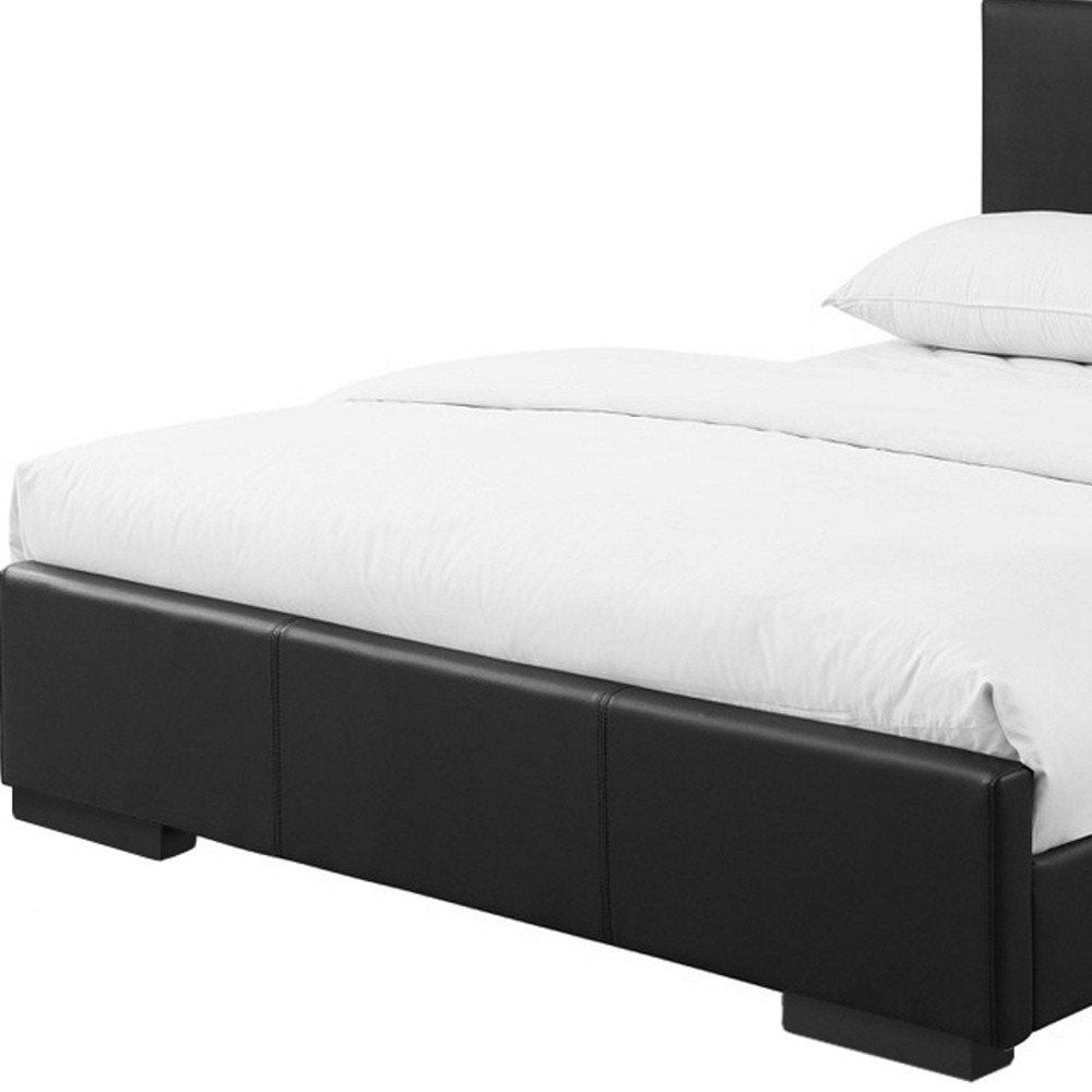Beige Faux Leather King Bed Frame