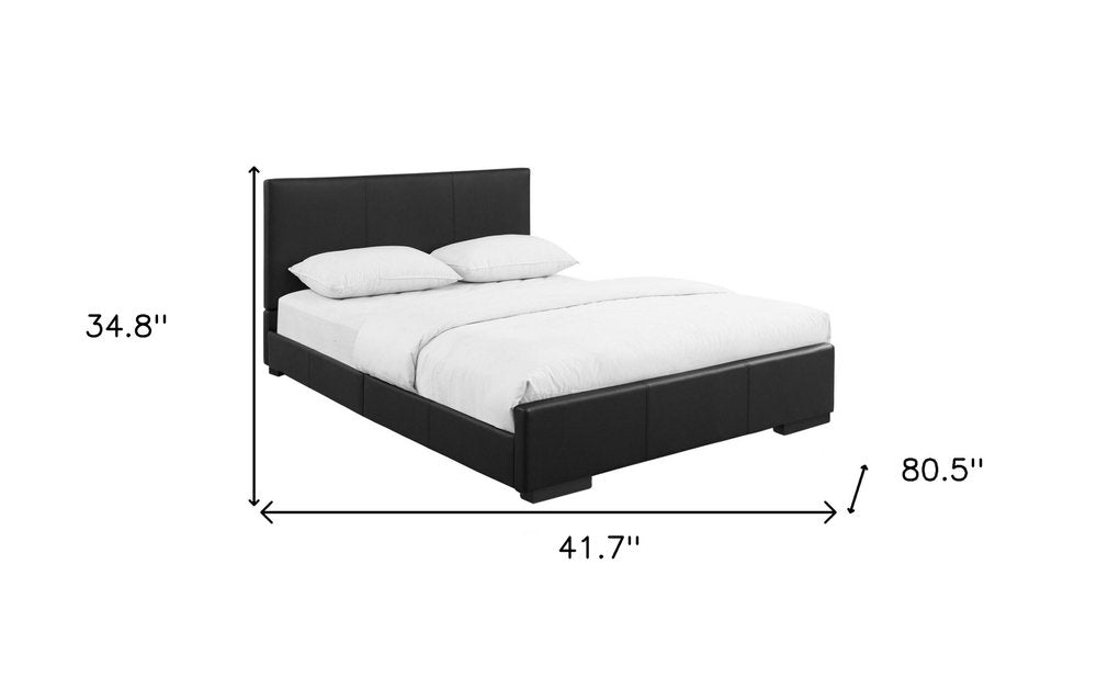 Beige Faux Leather King Bed Frame