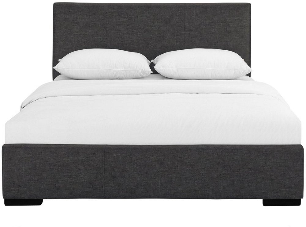 Beige Faux Leather King Bed Frame