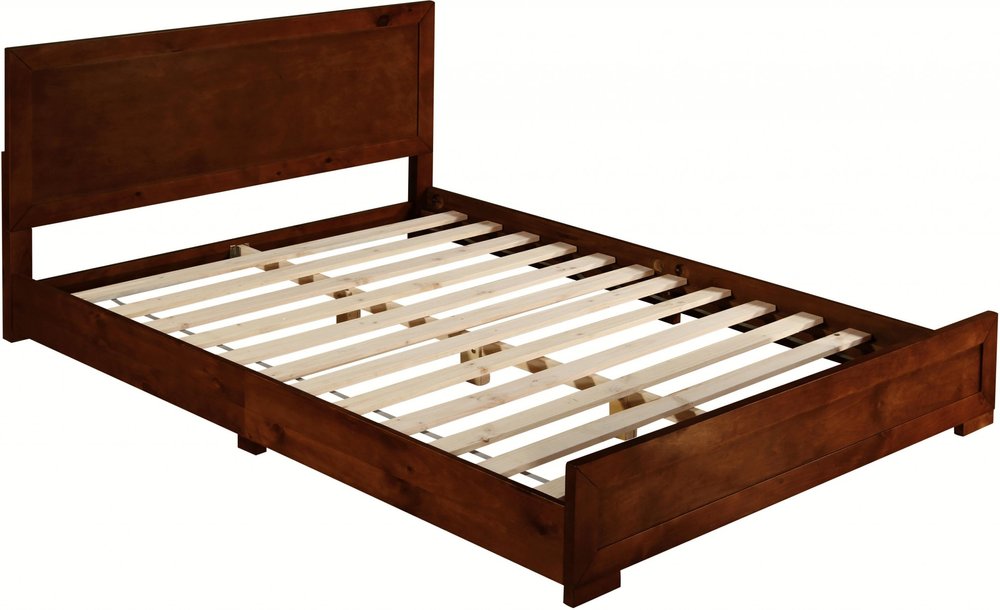 White Solid and Manufactured Wood Queen Bed Frame
