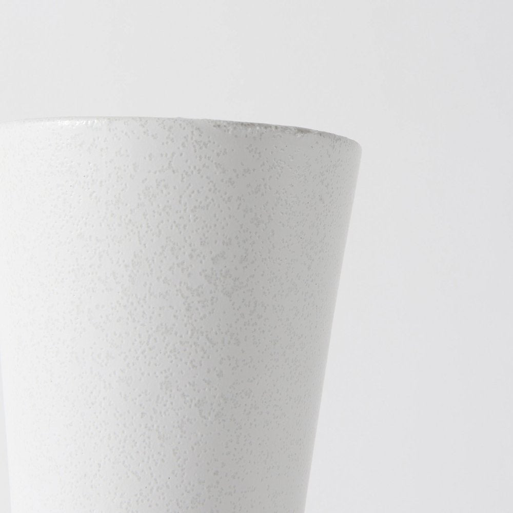 9" White Abstract Cylinder Ceramic Table Vase