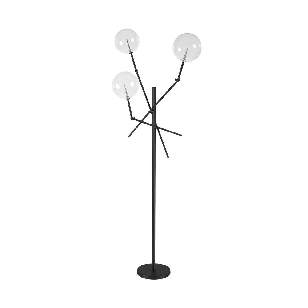 84" Black LED Floor Lamp With White
