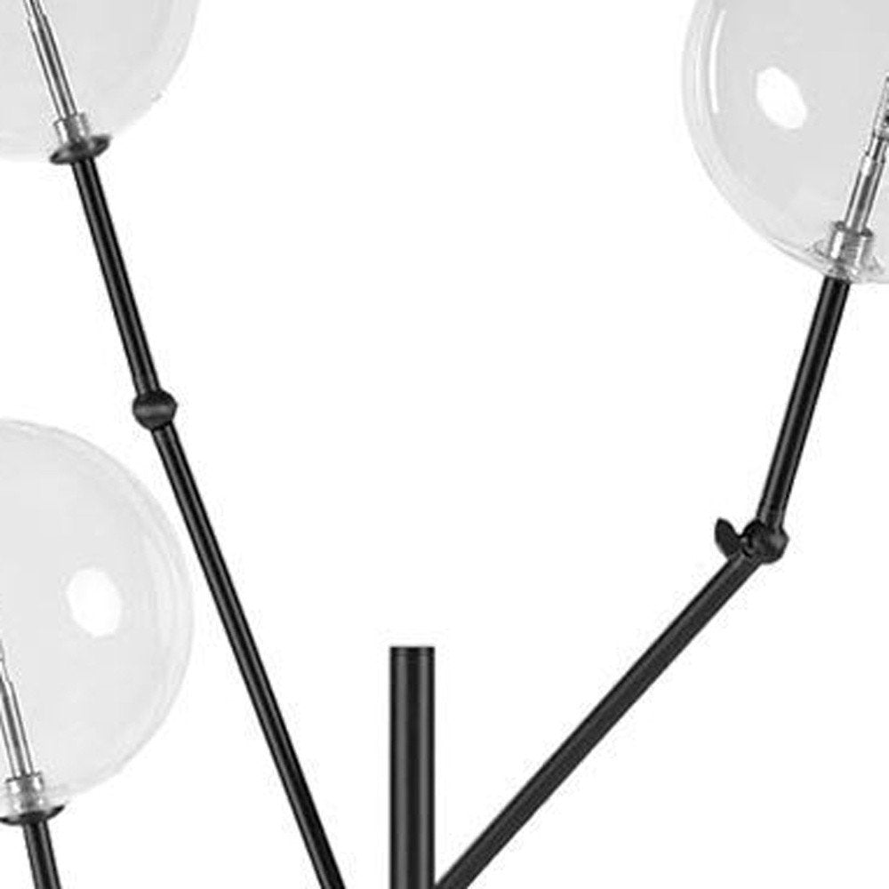 84" Black LED Floor Lamp With White