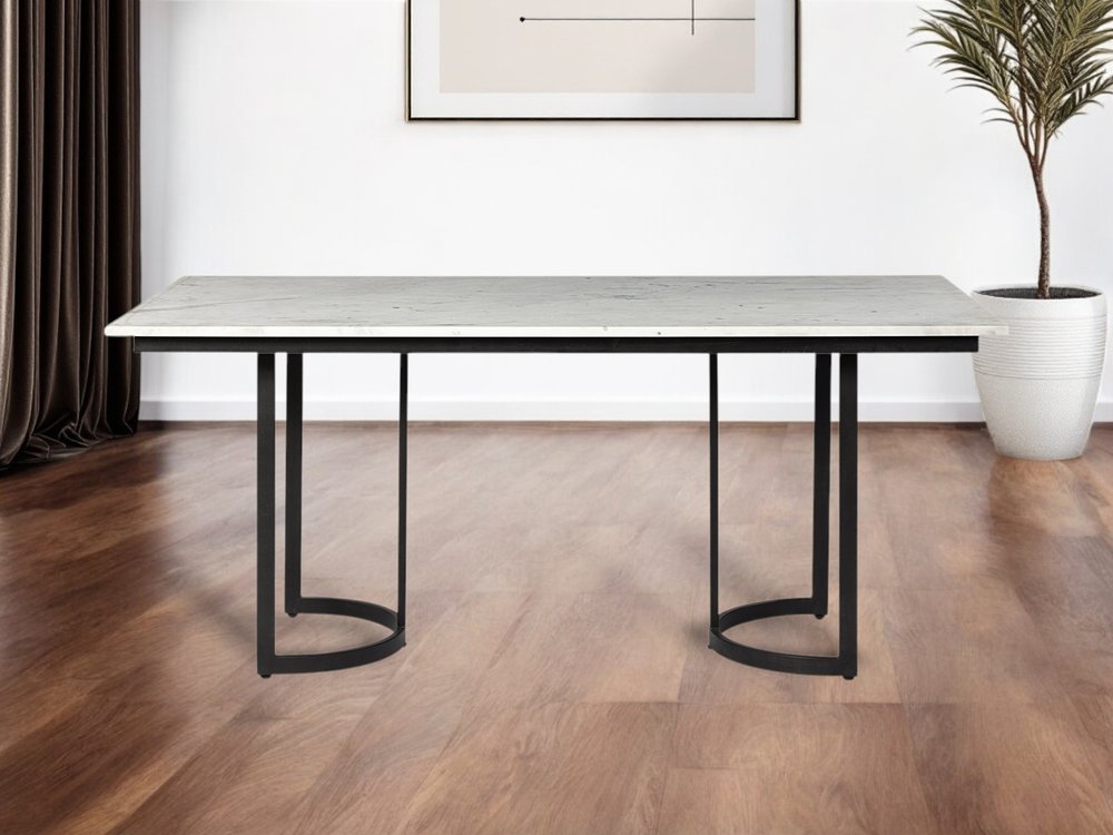 71" White And Black Dining Table