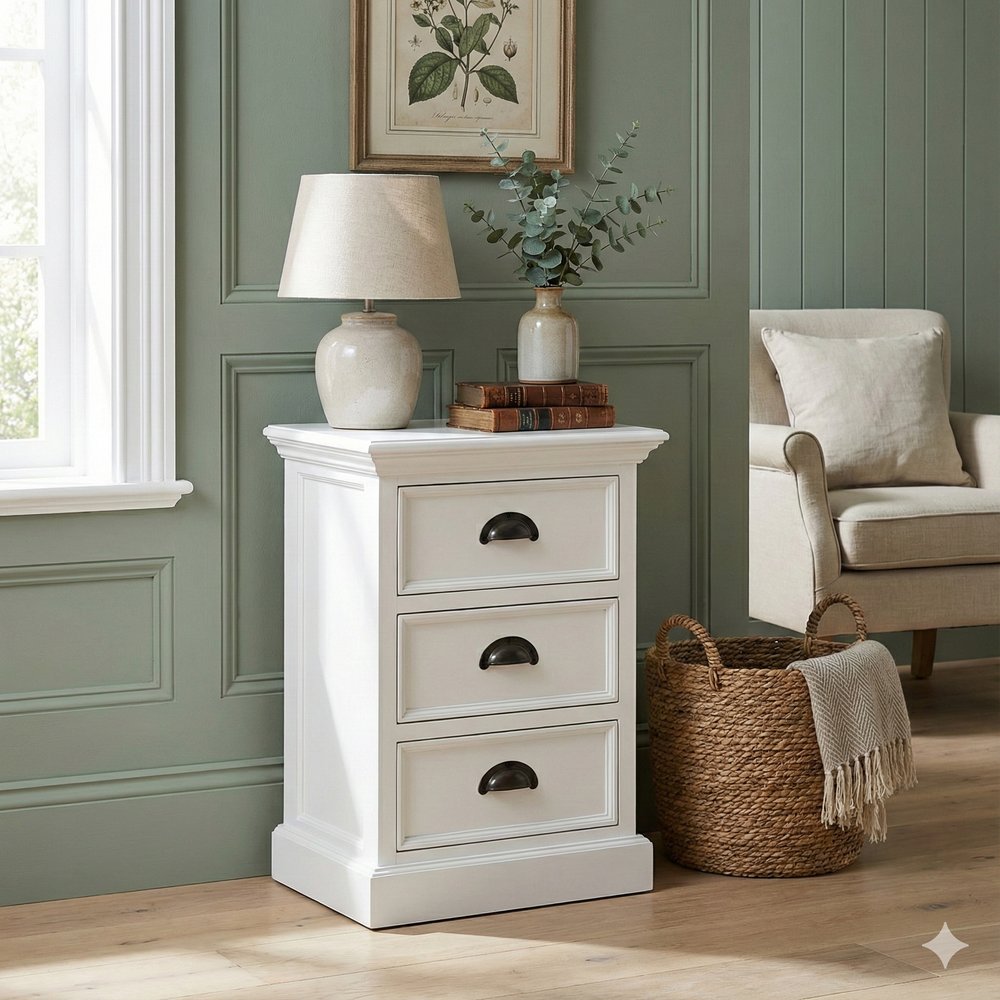 24" Solid Wood and Wood Nightstand