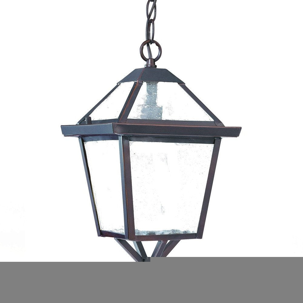 Antique Bronze Glass Hanging Lantern Light