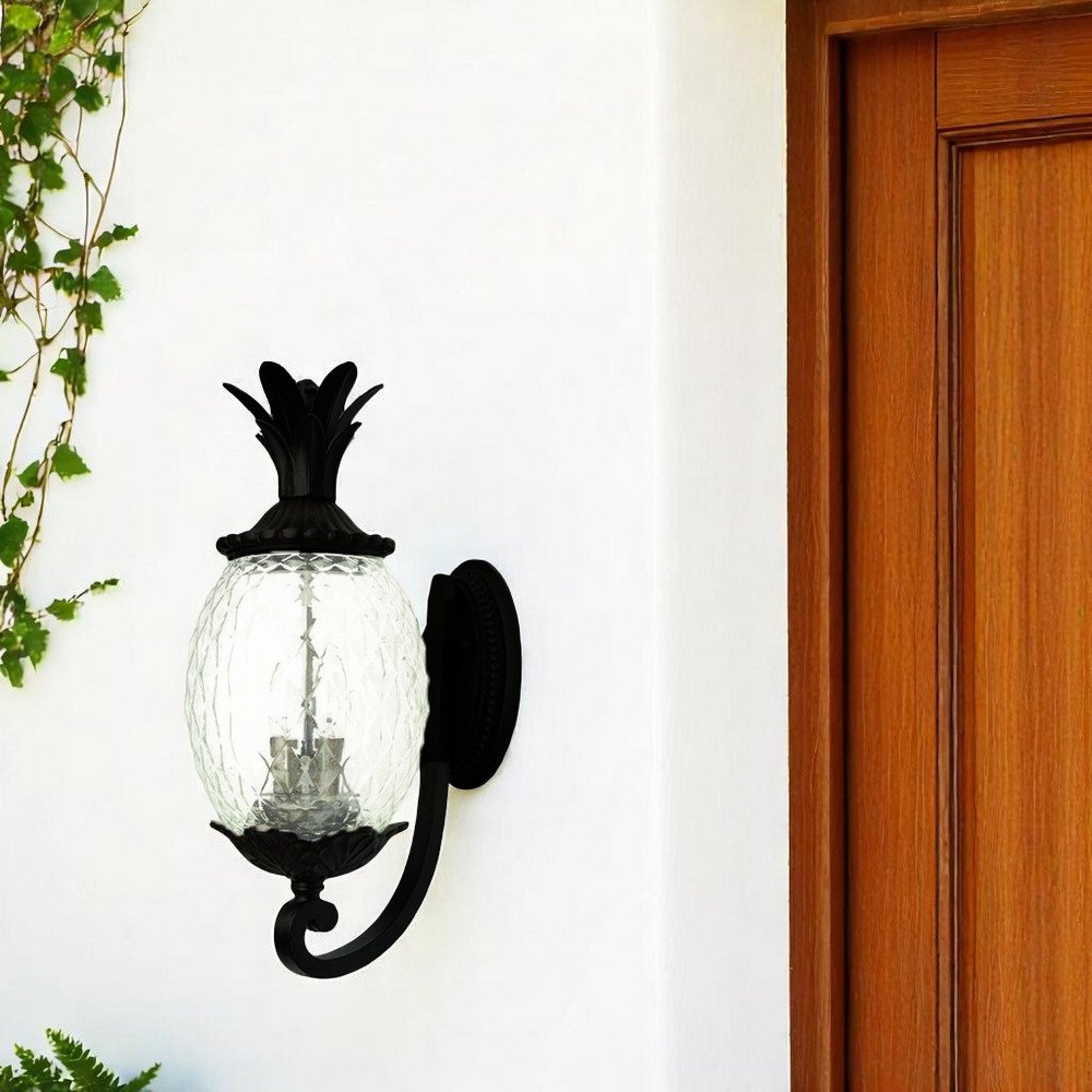 Matte Black Pineapple Wall Light