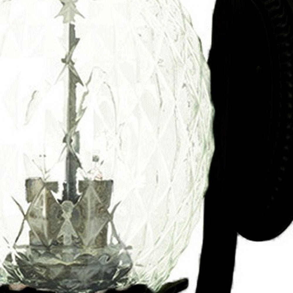 Black And Clear Three Light Crackled Dimmable Outdoor Hanging Lights With Black And Clear Shades