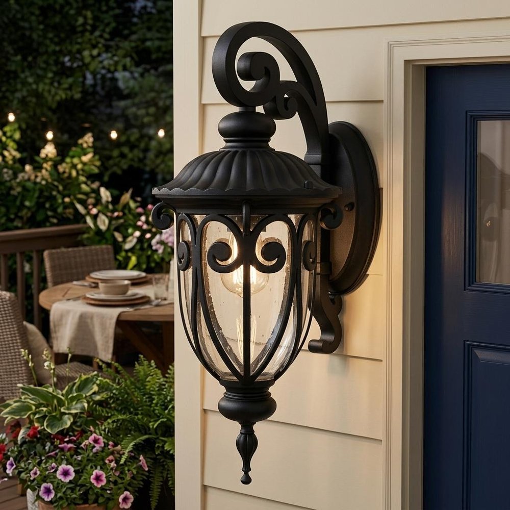 Matte Black Hanging Goblet Wall Light